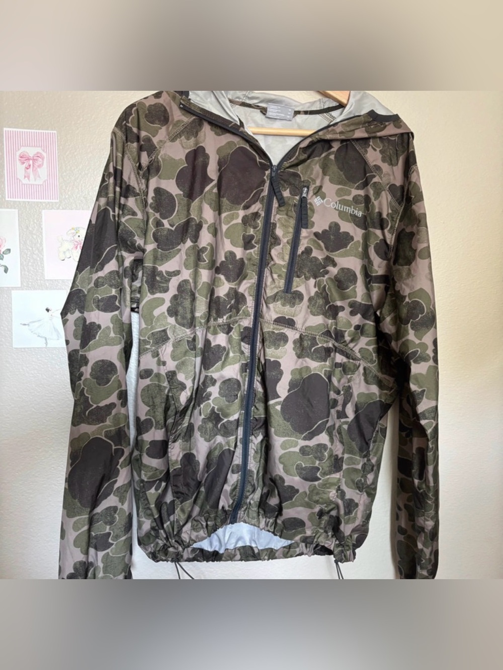 Columbia unisex women camo windbreaker medium casual fall winter country